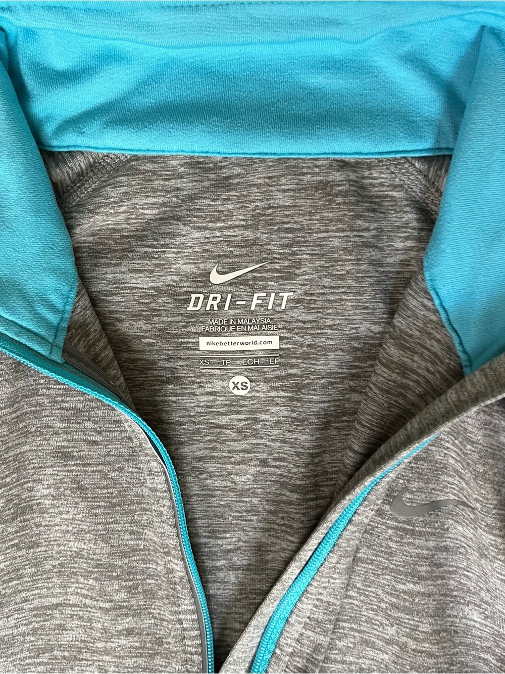 Nike Gray Dri-FIT Jacket with Teal Trim